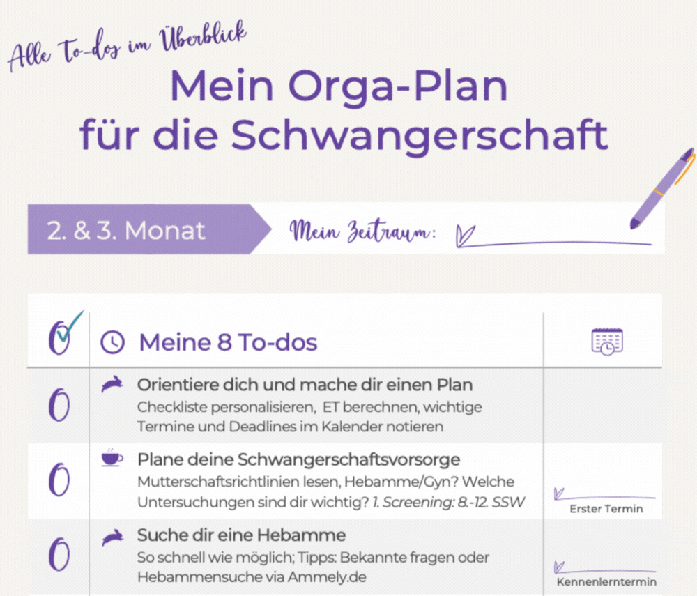 Schwanger und planlos? Hier kommt deine Todo Checkliste