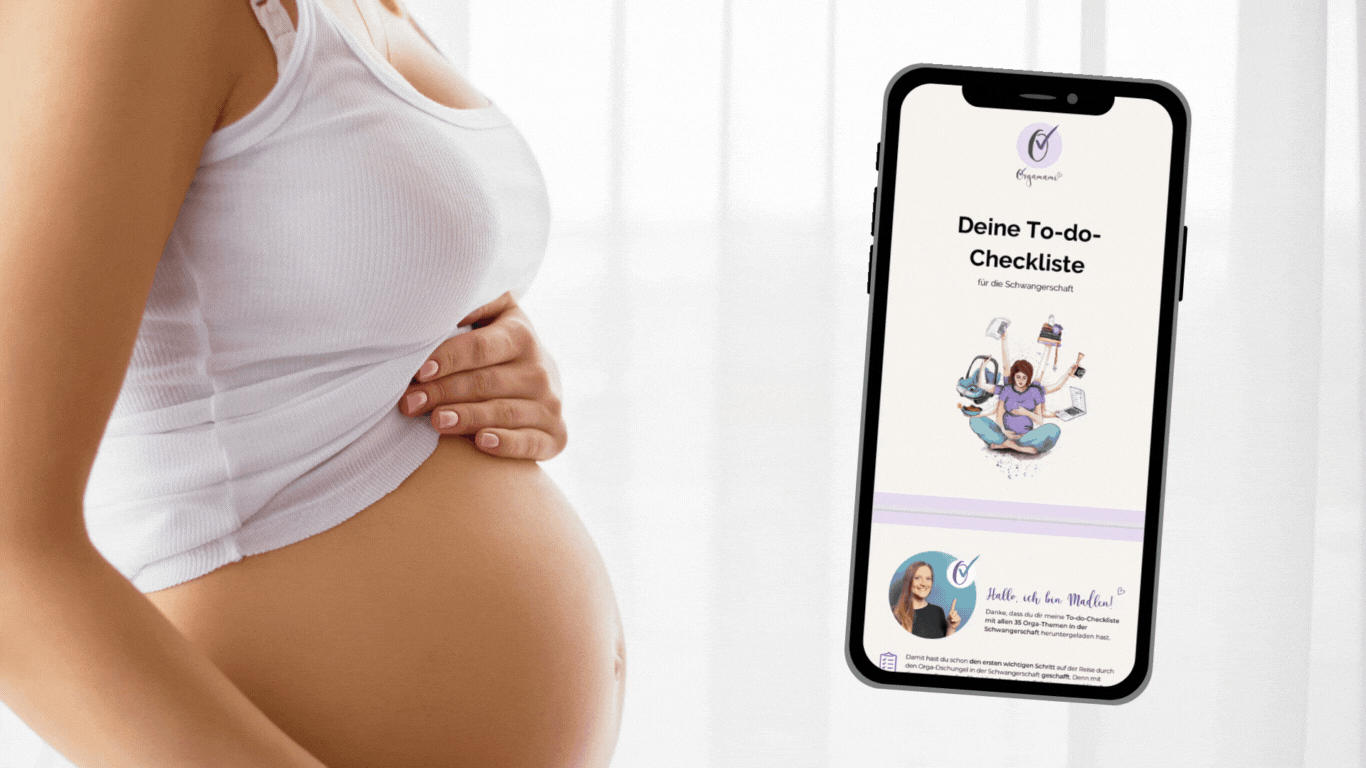 Orgamami To-do Checkliste für die Schwangerschaft